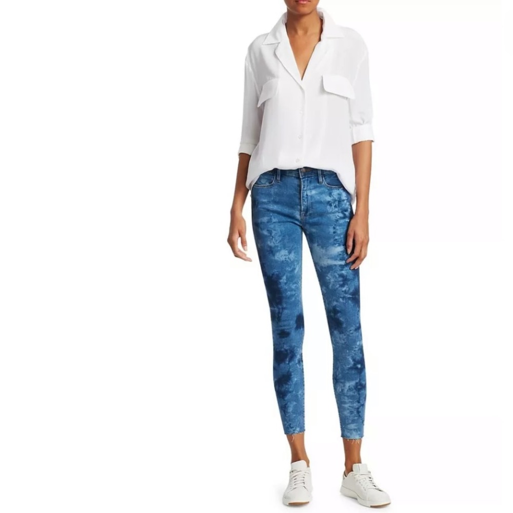 FRAME Le High Skinny Raw Hem Ankle Jeans - Gaze